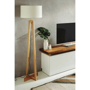 Wooden Floor Lamp Offwhite