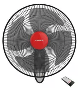 Tornado Wall Fan with Remote Control, 16 Inch, Black - EPS-16R