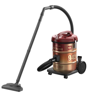 HITACHI Pail Can Vacuum Cleaner 2000 Watt, Cloth Filter, Red x Gold CV-945F 220CE WR