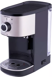 Tornado Manual Espresso Coffee Maker, 15 Bar, 1450 Watt, Black Silver - TCM-14512ES