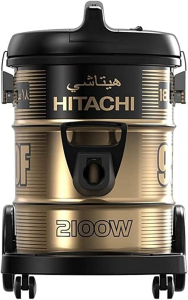 HITACHI Pail Can Vacuum Cleaner 2100 Watt In Black x Gold With Cloth Filter CV-950F