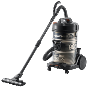 HITACHI Pail Can Vacuum Cleaner 2300 Watt, HEPA, Nano Titanium Filter, Black x Gold CV-995DC