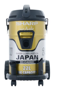 SHARP Pail Can Vacuum Cleaner 2400 Watt, Cloth Filter, Gold EC-CA2422-X