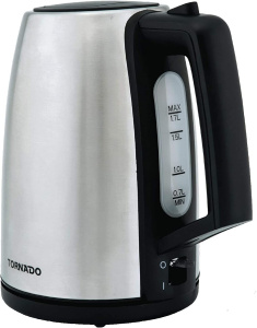 Tornado Electric Kettle, 1.7 Litre, 2200 Watt, Stainless Steel - EKD-H17BKE-SS