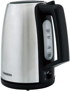 TORNADO Stainless Steel Kettle, 1.7 Liter, 1850-2200 Watt, Stainless TKS-2217E