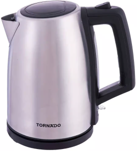 TORNADO Stainless Steel Kettle, 1.7 Liter, 1850-2200 Watt, Silver TKS-2117