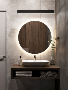 Double-Sided Frosted Square Bathroom Mirror With LED Light