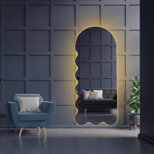 Wall Mirror With One Side Wave