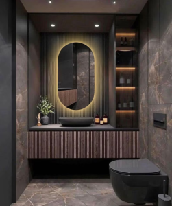 Double-Sided Frosted Square Bathroom Mirror With LED Light